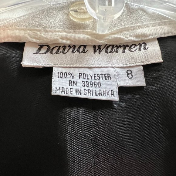 David Warren Black Wrap Dress w/Removable White Collar -  8 - Picture 8 of 8